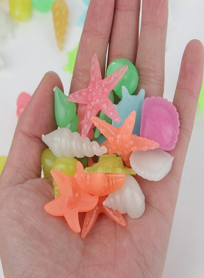 SUSOYAOCHEN 50PCS Luminous Stone, Glow in The Dark Conch Starfish,Glowing Rocks Fish Tank for Swimming Pool Aquarium Plant Pots Bonsai Walkway Driveway Garden Decoration - Image 4